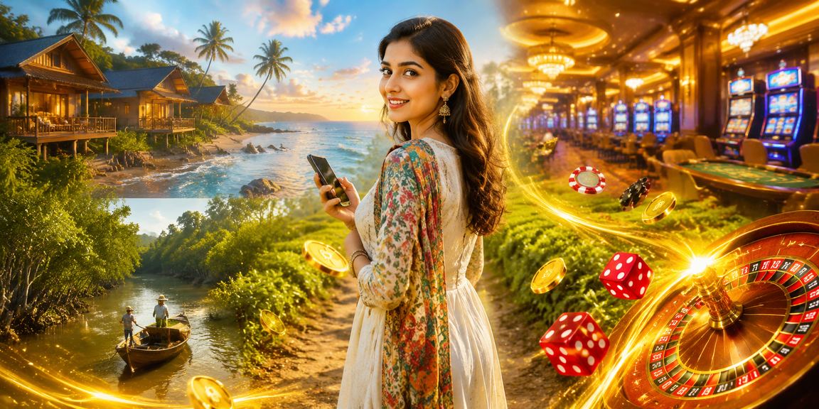 সুন্দরবনের চা বাগানে মোবাইল ক্যাসিনো উপভোগরত ব্যবহারকারী